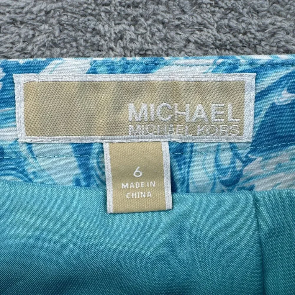 Michael Kors Skirt Women's 6 Blue Mini LOT of 2 Cotton Blend Back Zip Lined Cute
